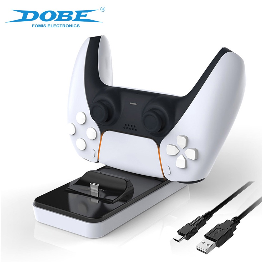 DOBE PS 플스 5 듀얼센스 신형 컨트롤러 패드 C타입 USB 충전 차징 독 충전기 거치대 스탠드