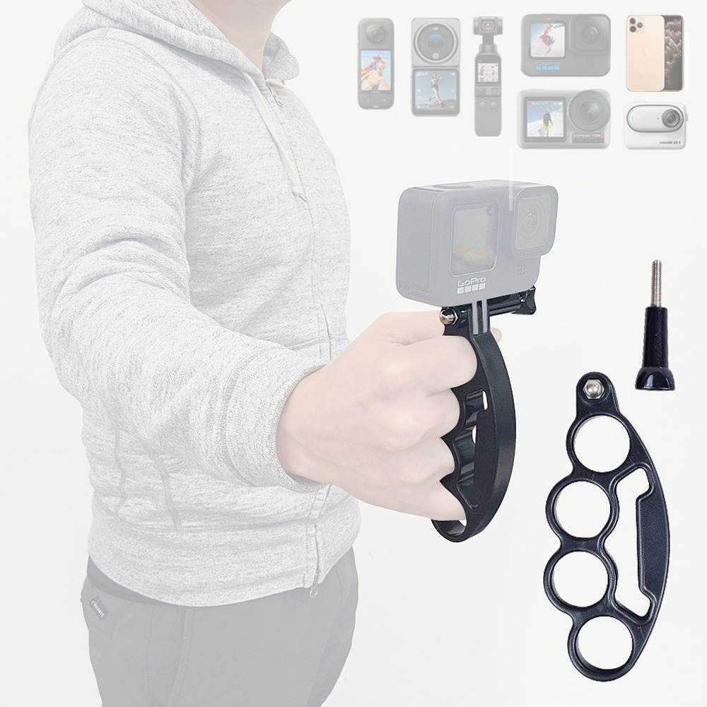 고프로 너클그립 마운트 핸드그립 손잡이 셀카봉 인스타360 휴대폰 오즈모 액션캠 호환